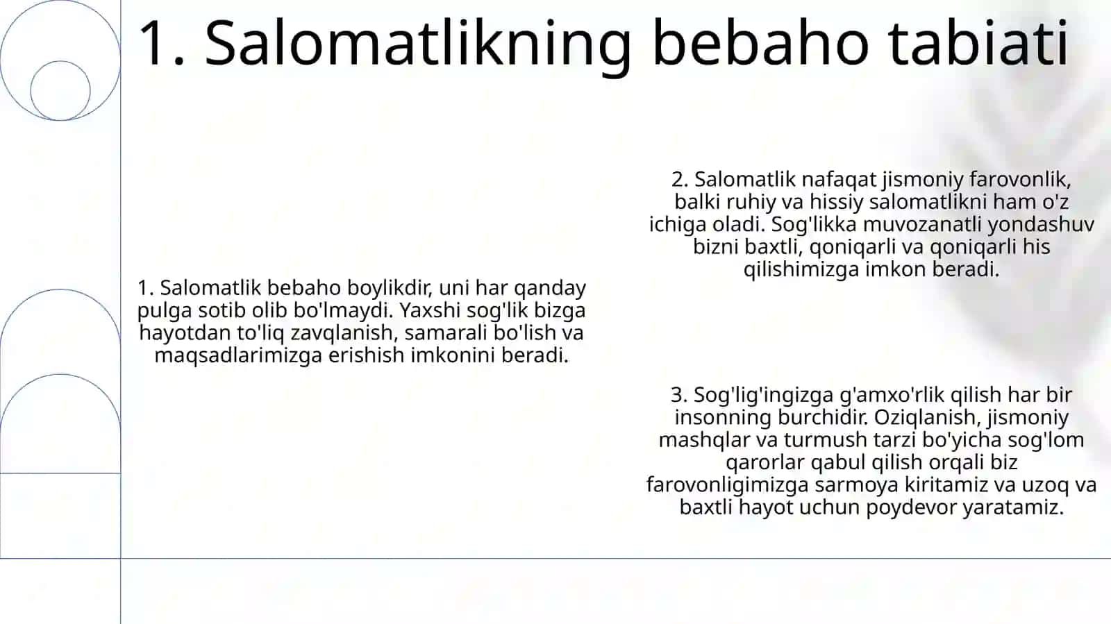 Salomatlikning bebaho tabiati 2