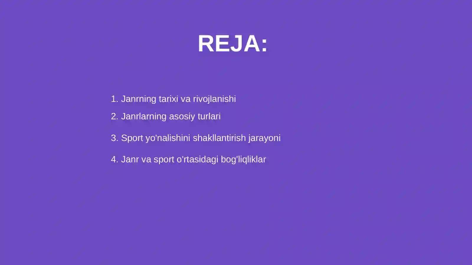 Janrning rivojlanishi Va sport yonalishini shakllantirish 2