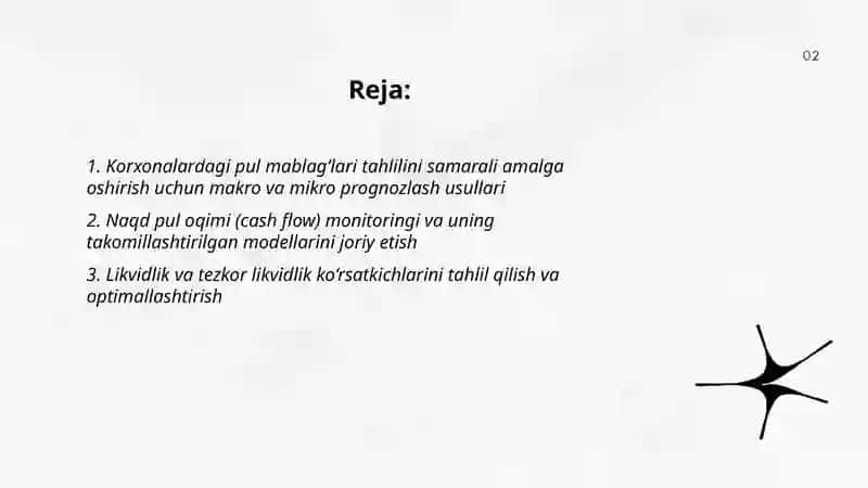 Korxonalardagi pul mablag‘lari tahlili 2