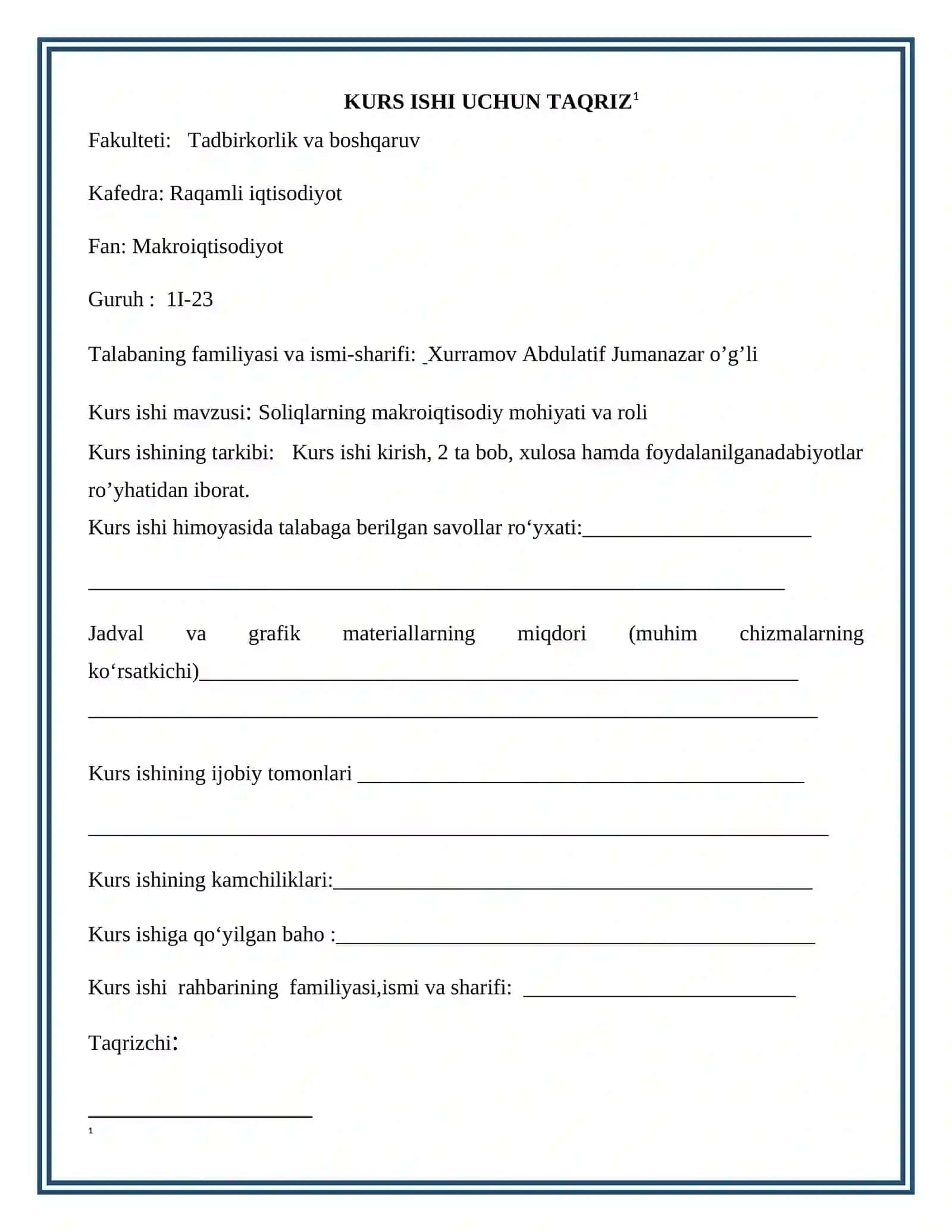 Soliqlarning makroiqtisodiy mohiyati va roli 2