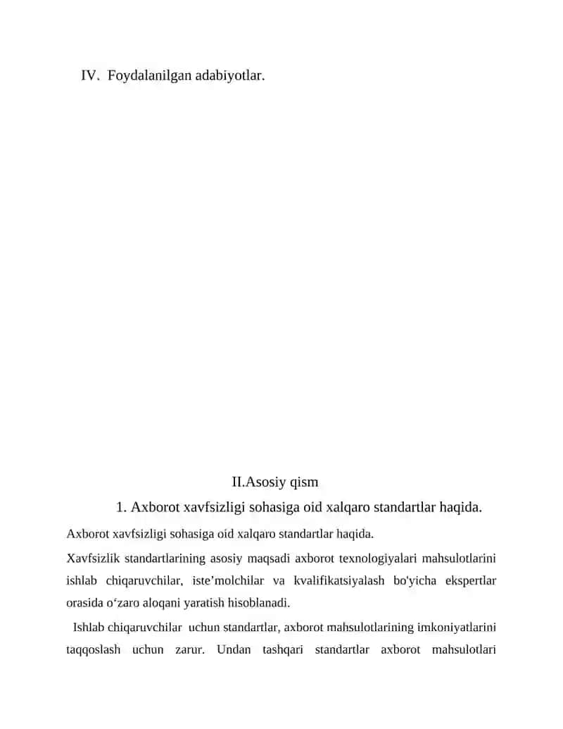 Axborot xavfsizligi sohasiga oid xalqaro standartlar 2
