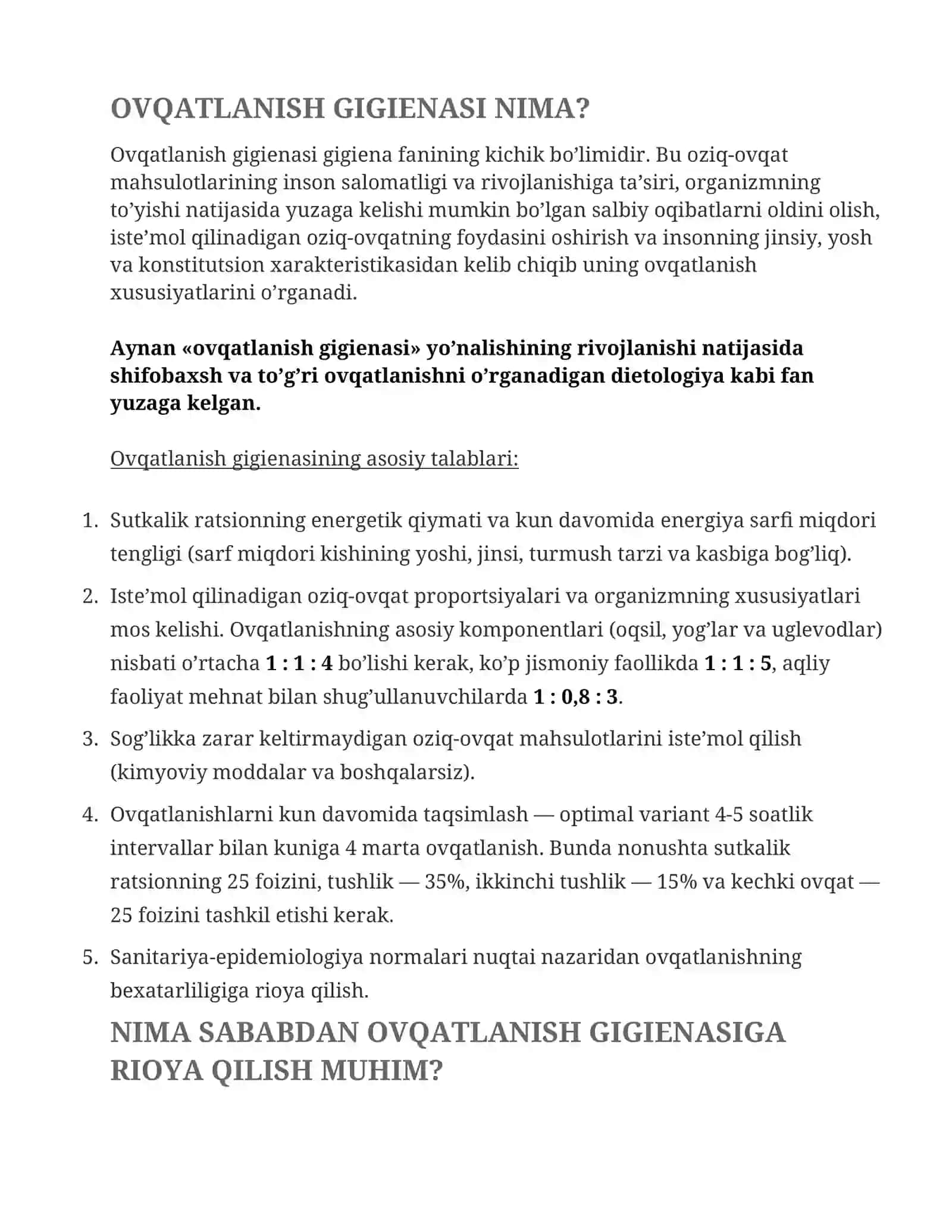 Ovqatlanish gigienasi 2