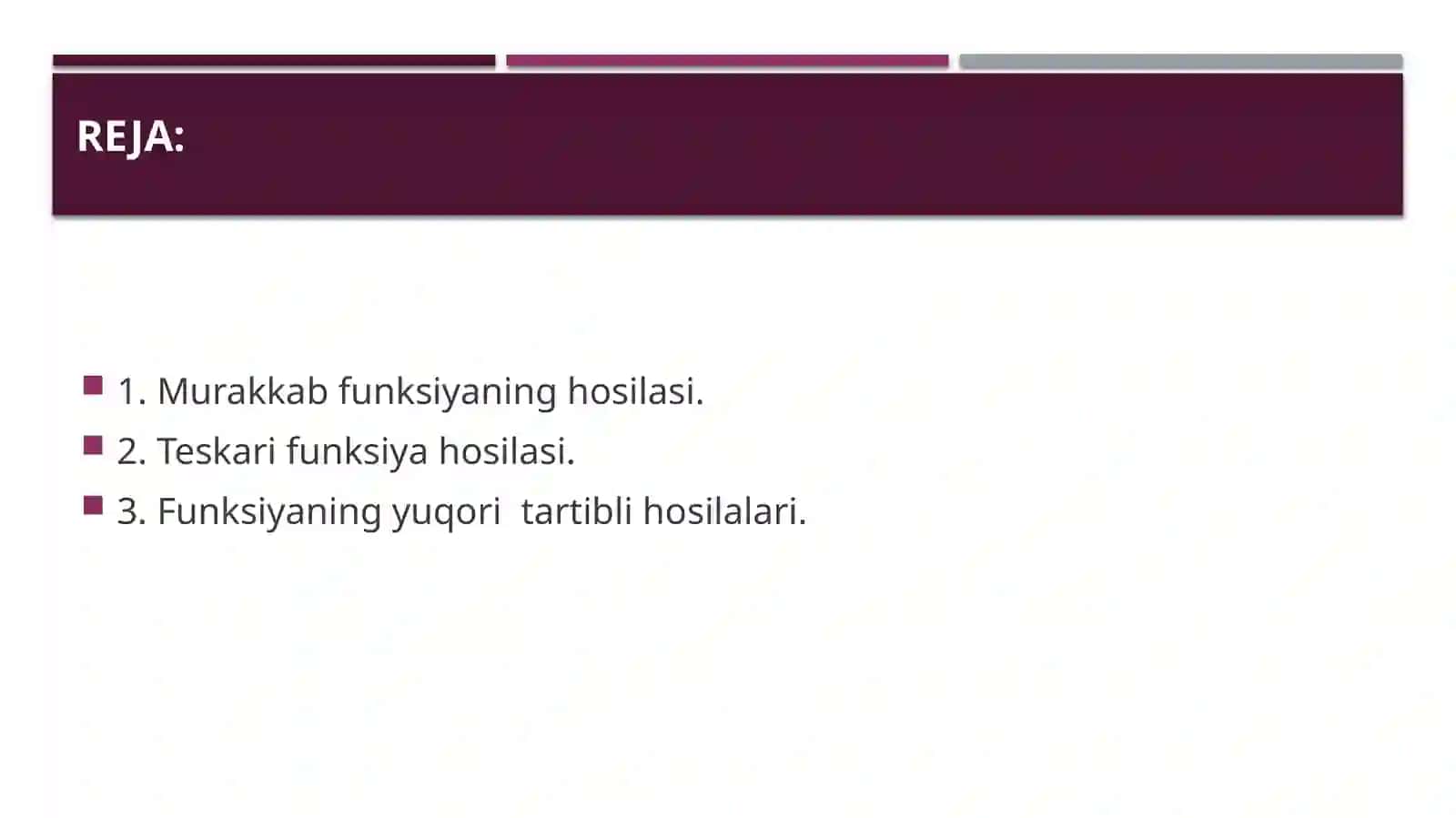 MURAKKAB VA TESKARIFUNKSIYALARNING HOSILALARI 2