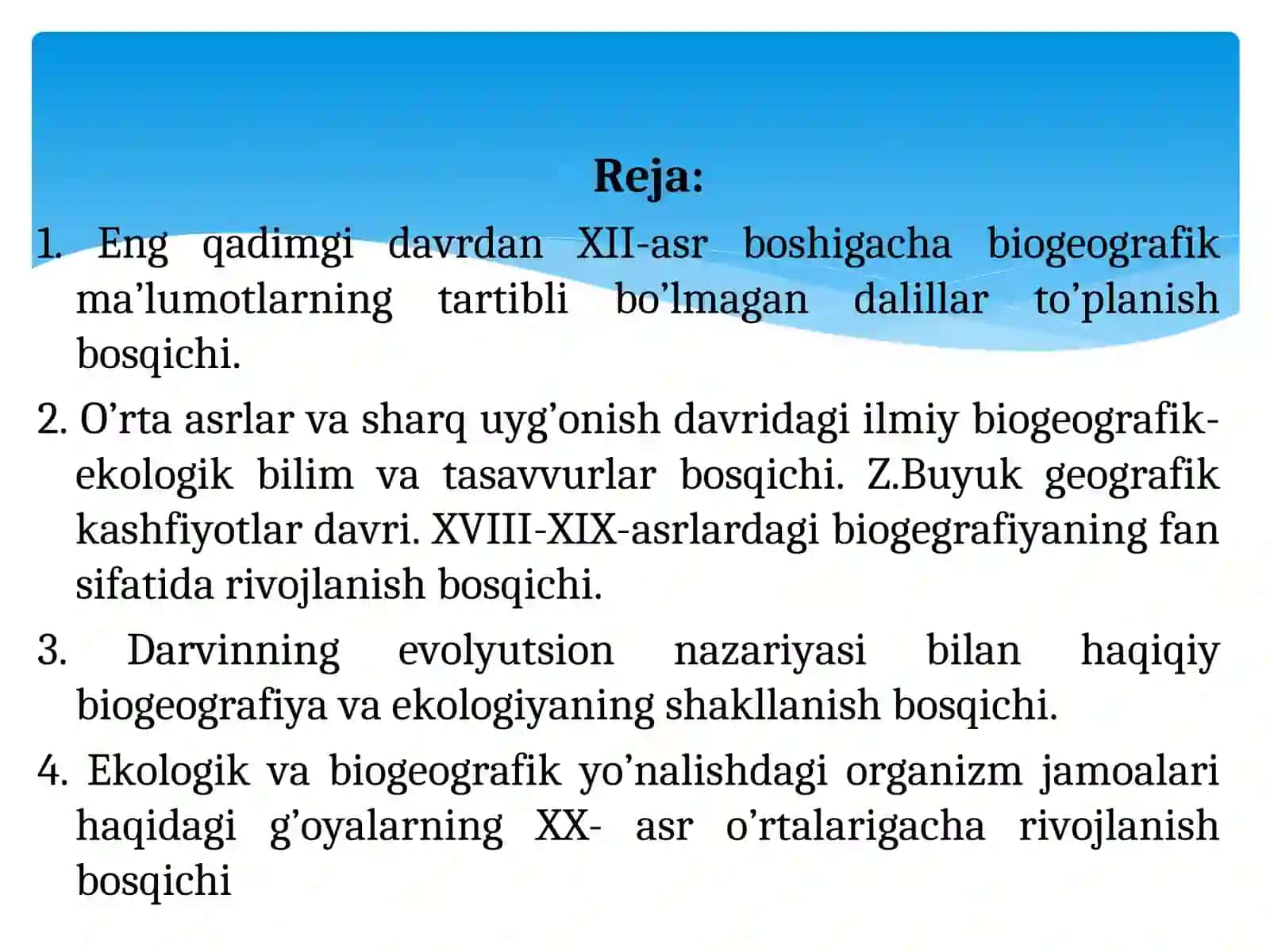Biogeografiyaning rivojlanish tarixi 2
