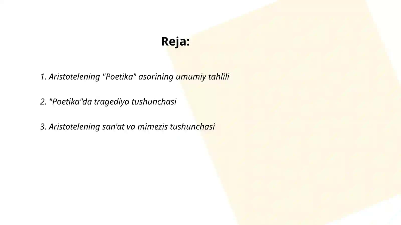 Aristotelning poetika asari loyiha ishisi 2