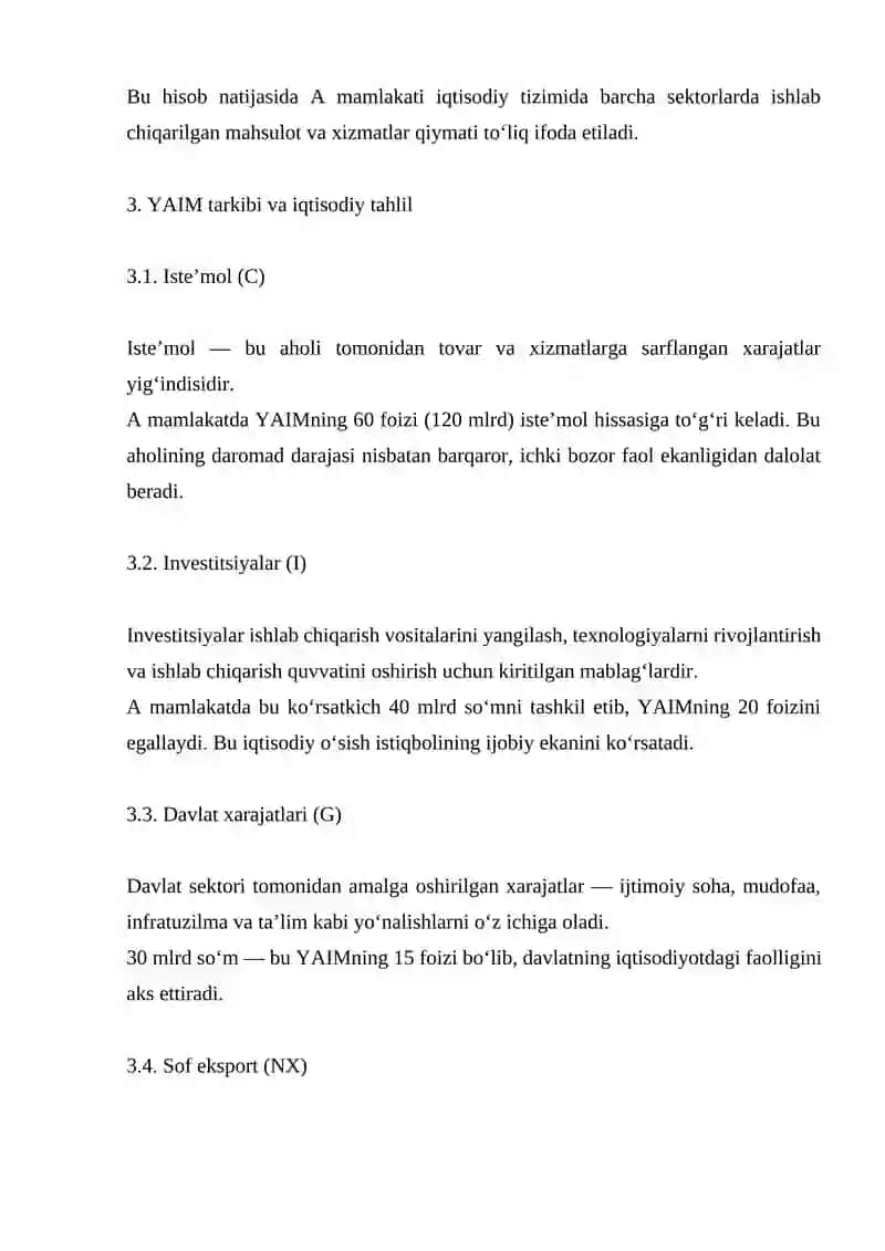 Yalpi ichki mahsulot (YAIM) 2