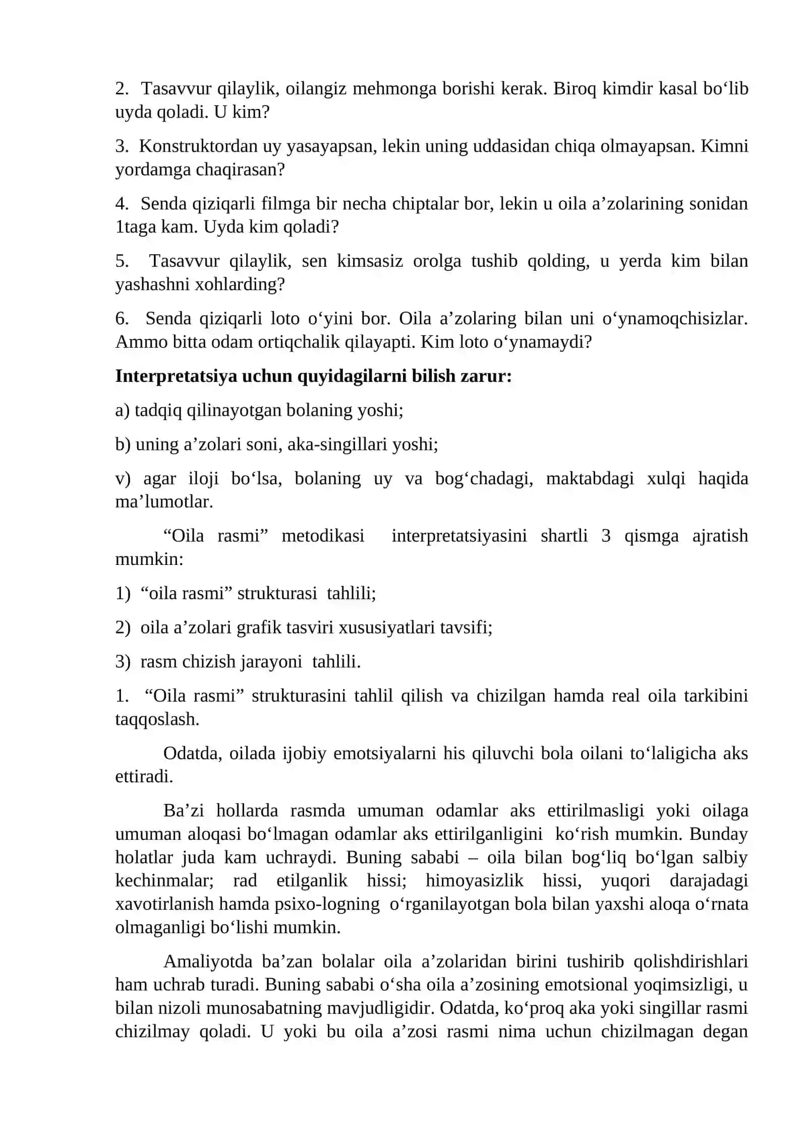 “Oila rasmi” metodikasi 2