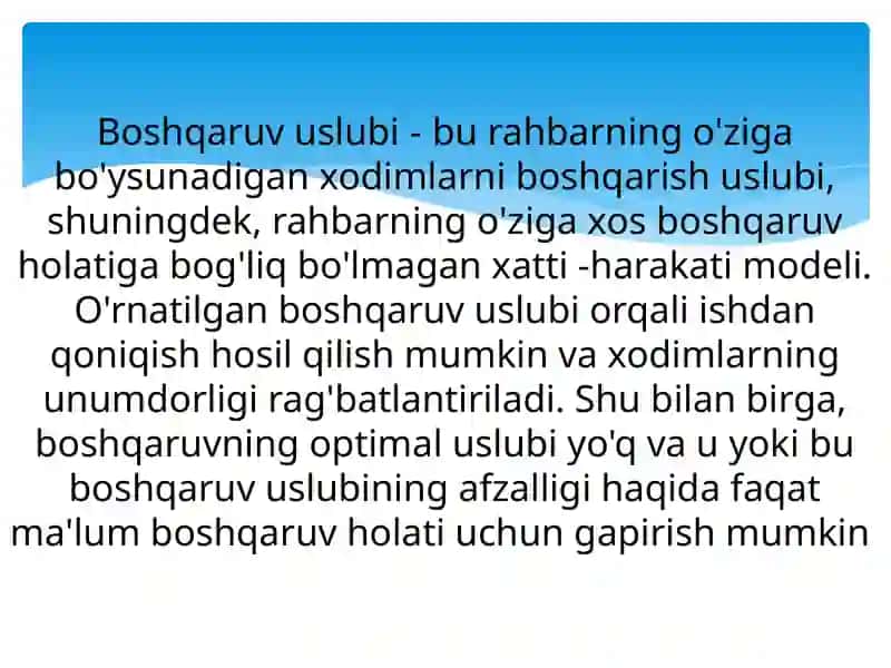 Boshqaruv uslublari 2