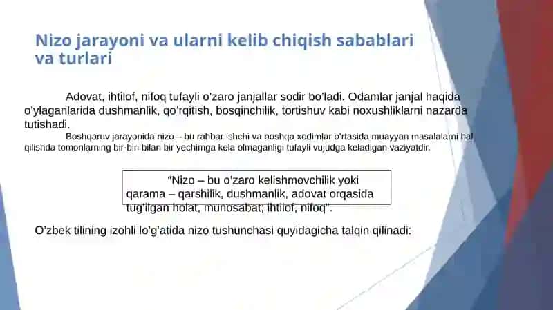 Nizo va stresslarni boshqarish 2