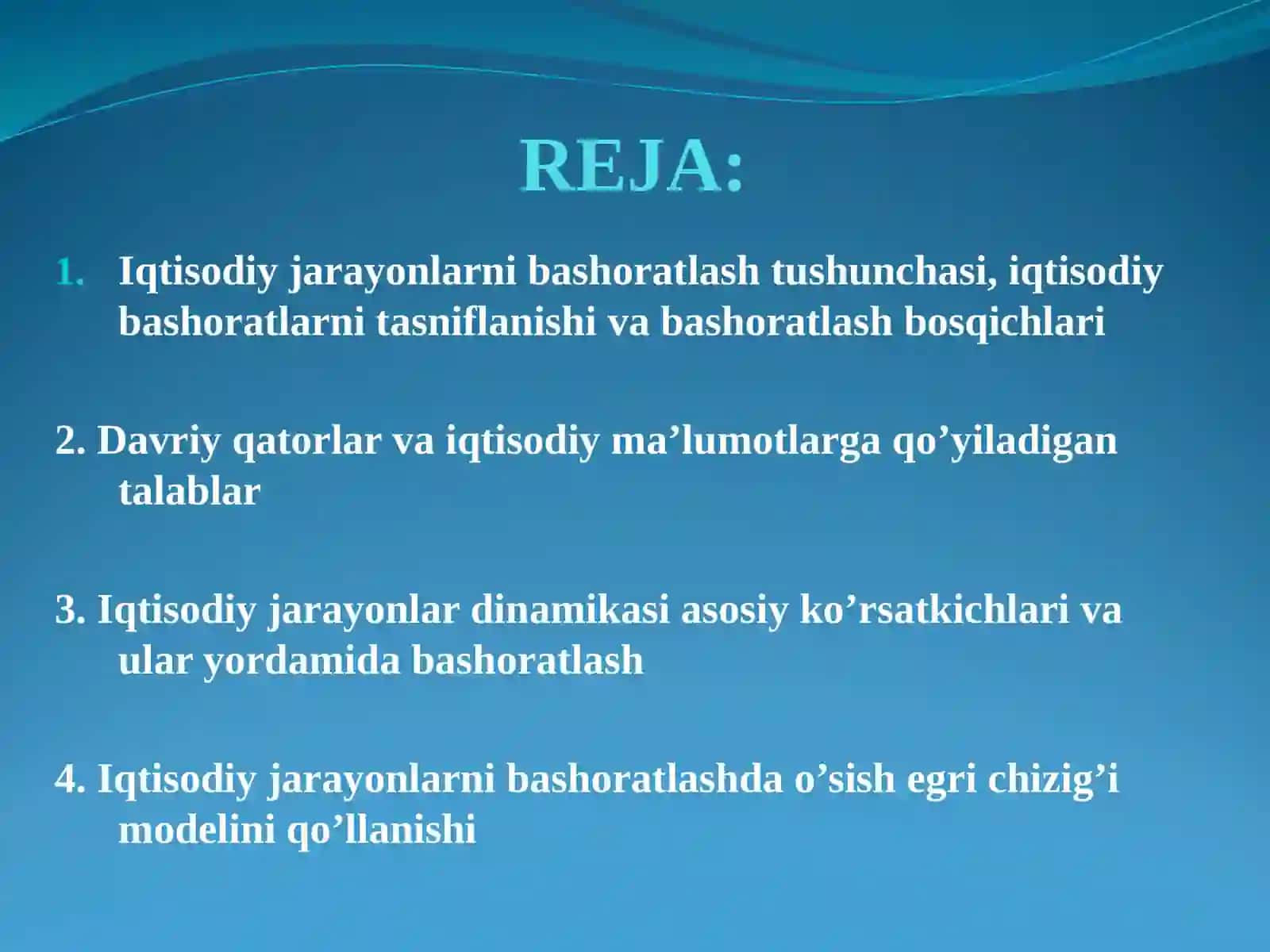 Iqtisodiy ko’rsatkichlarni prognozlashda ekonometrik modellardan foydalanish 2