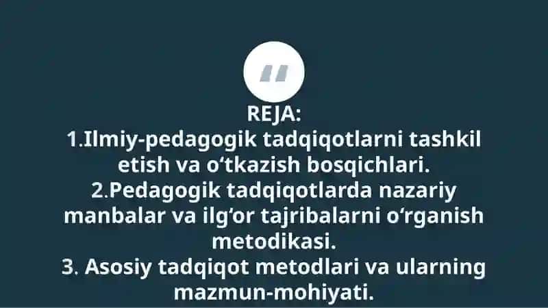 PEDAGOGIKANING TADQIQOT METODLARI 2