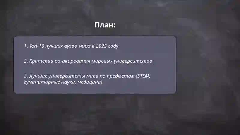 Топ-10 лучших вузов мира в 2025 году 2