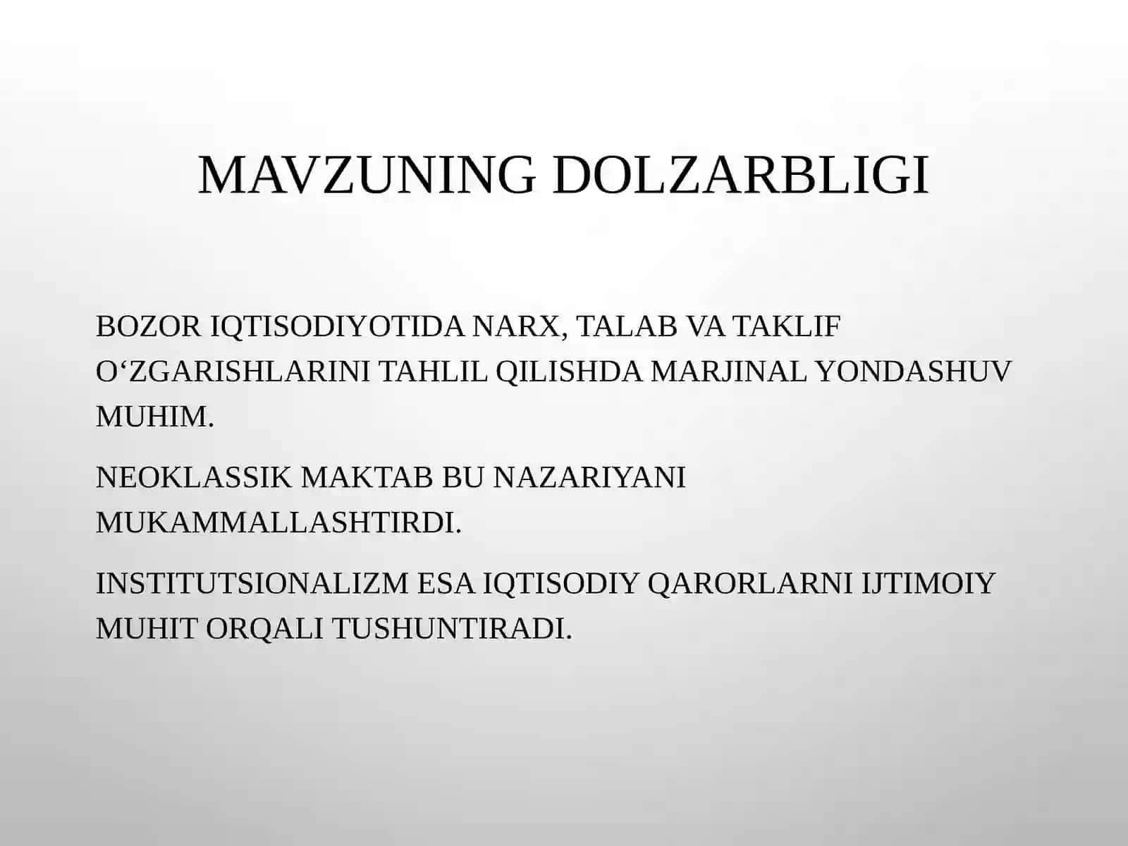 Marjinalizm iqtisodiy ta’limoti 2