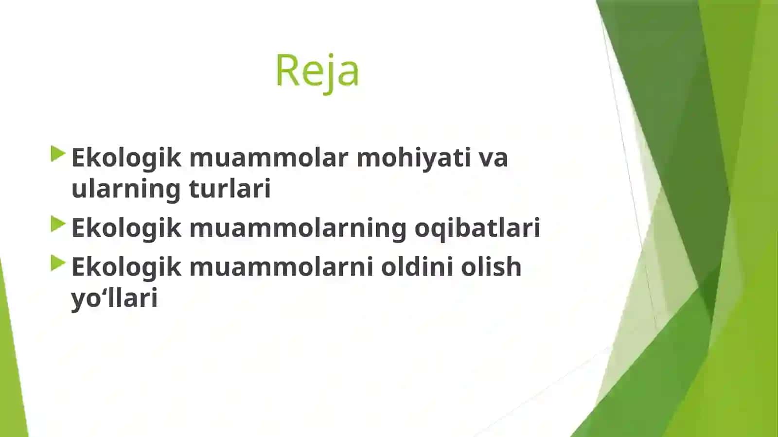 Ekologik muammolar va ularni oldini olish yo‘llari 2