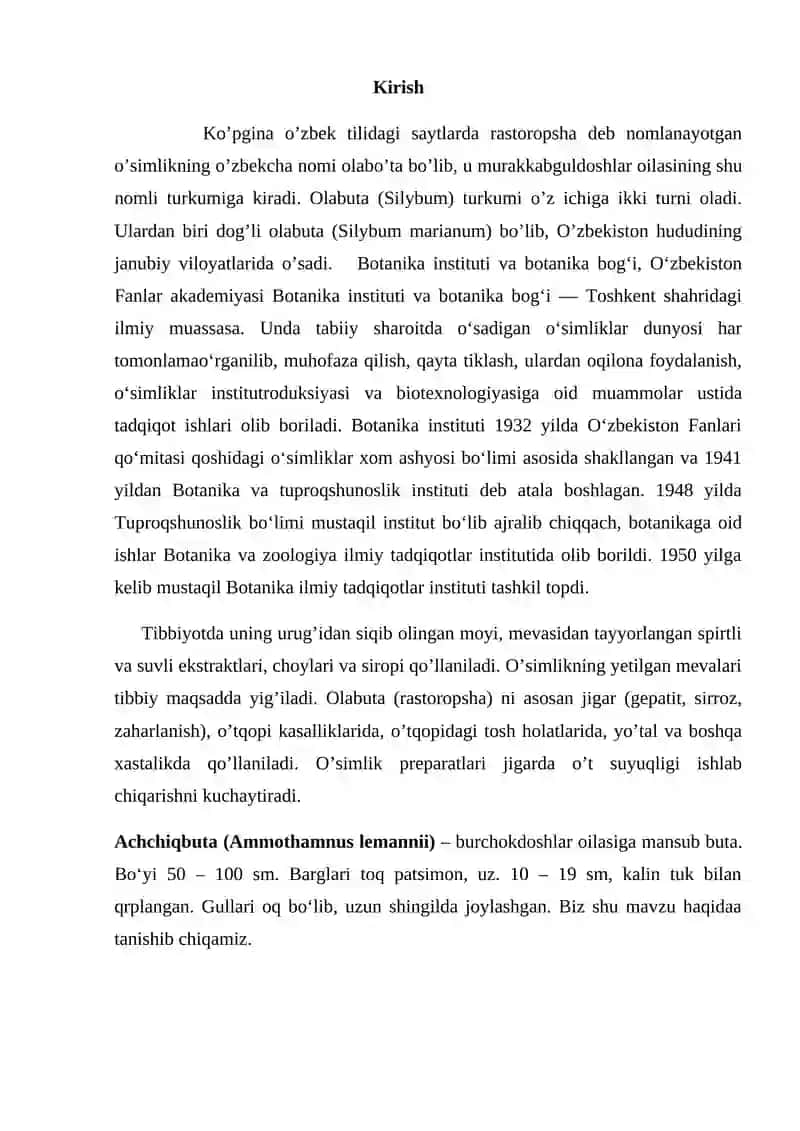 Olibuta (Silybum) turkumi 2
