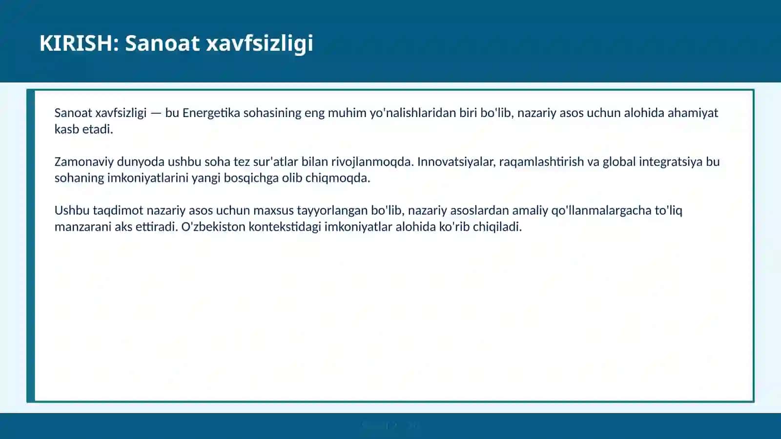 Sanoat xavfsizligi 2