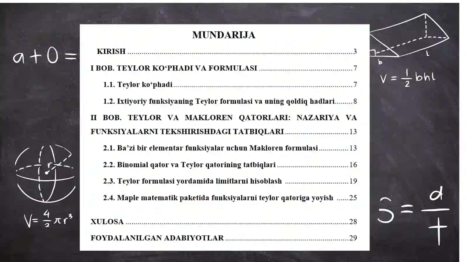 Matematika Analiz Fanidan 2
