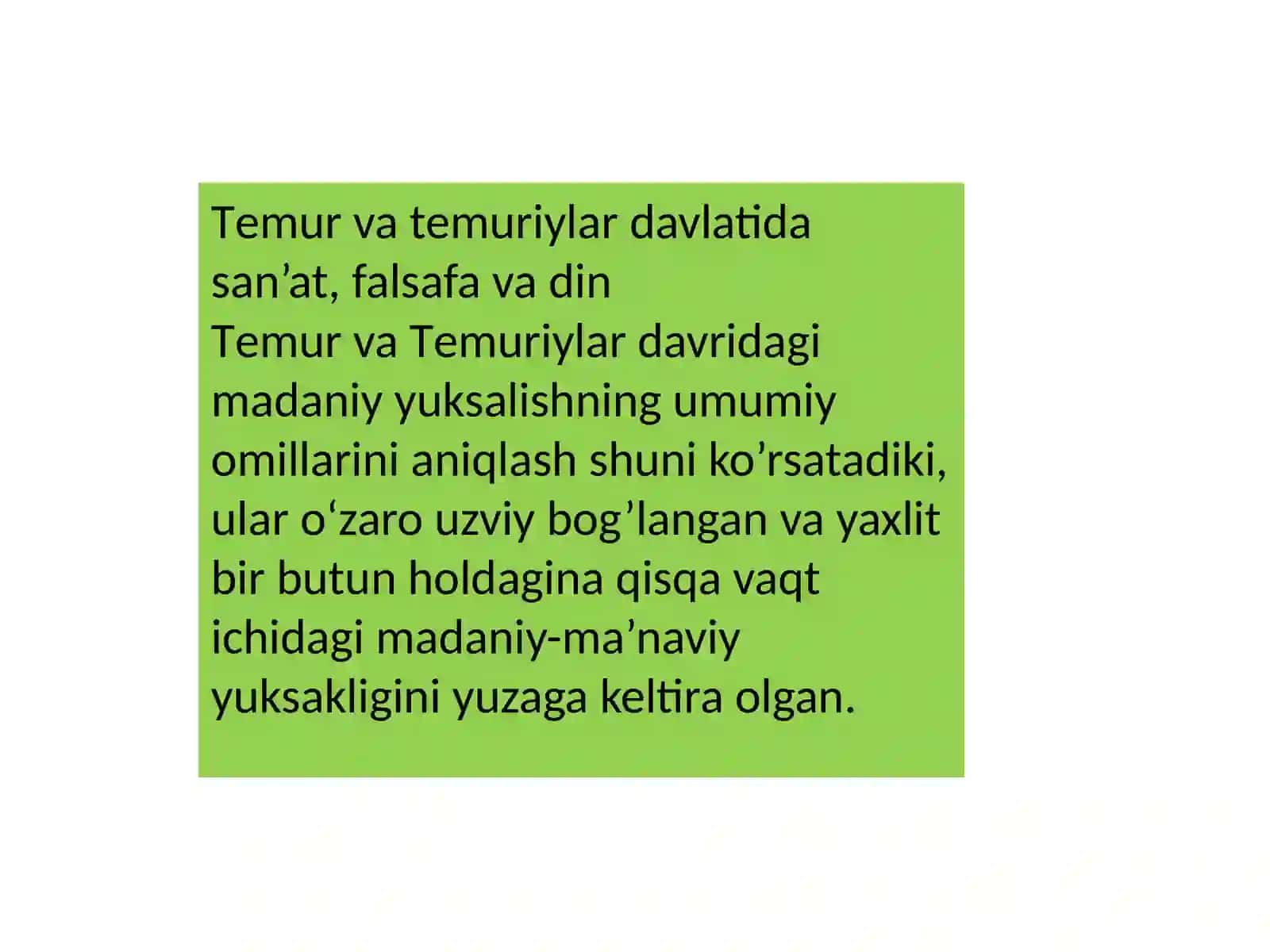 Temuriylar davri va oʻrta asrlar falsafasi 2