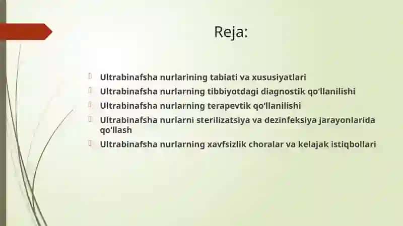 Ultrabinafsha nurlarning tibbiyotda qo‘llanishi 2
