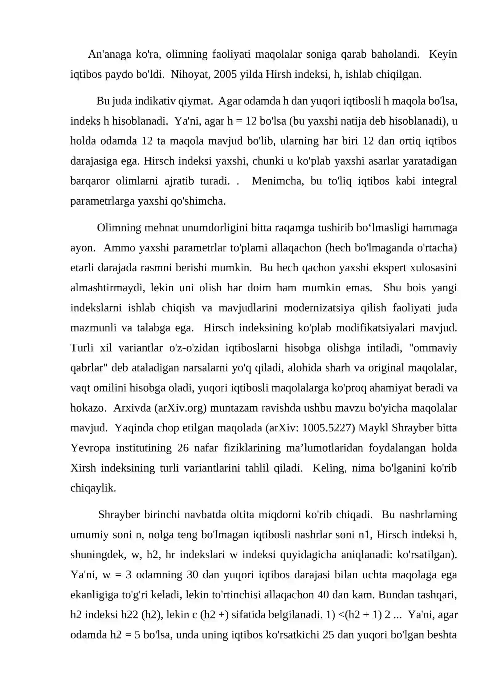 Xirsha indeksining ahamiyati 2