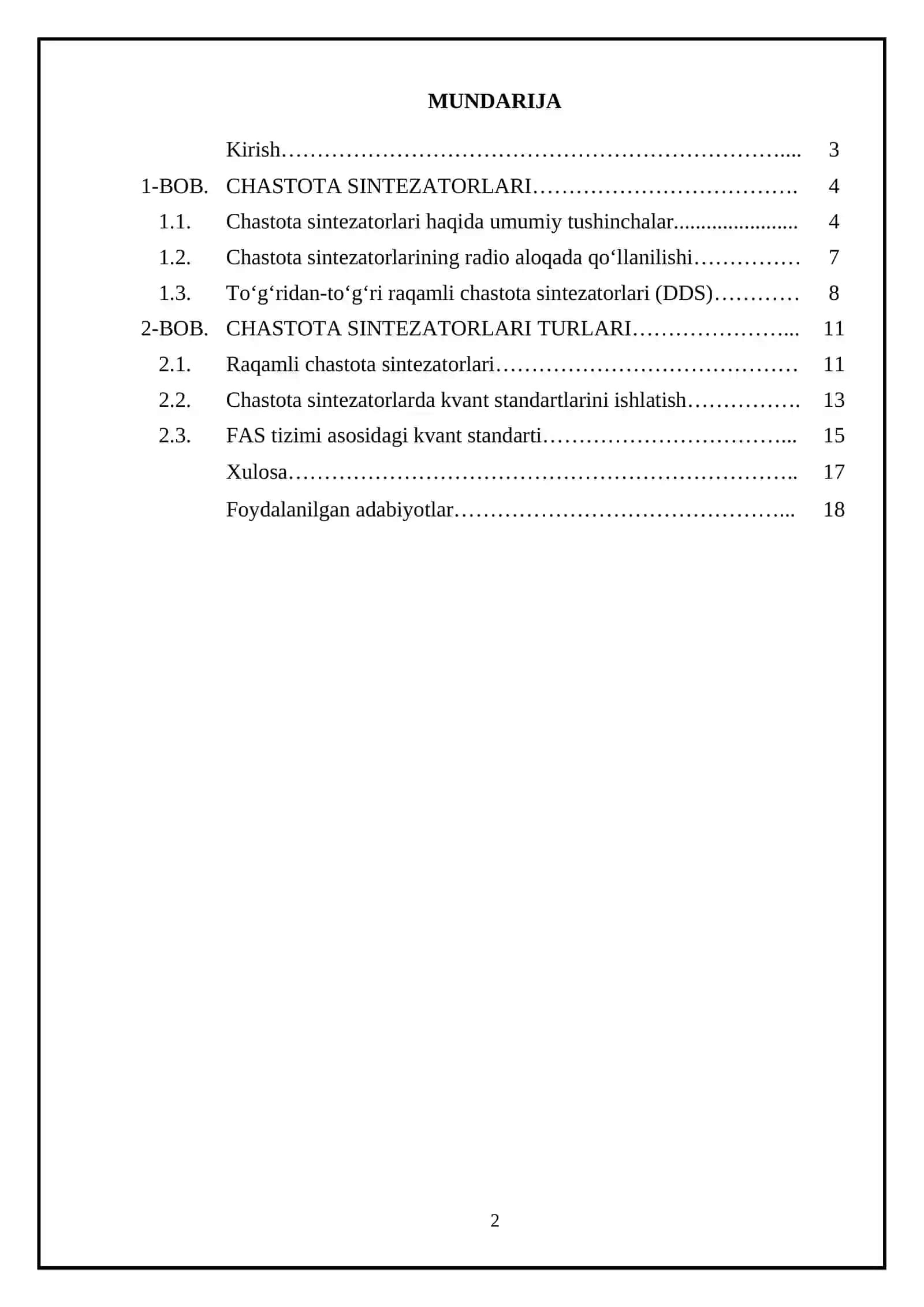 Chastota sintezatorlari 2