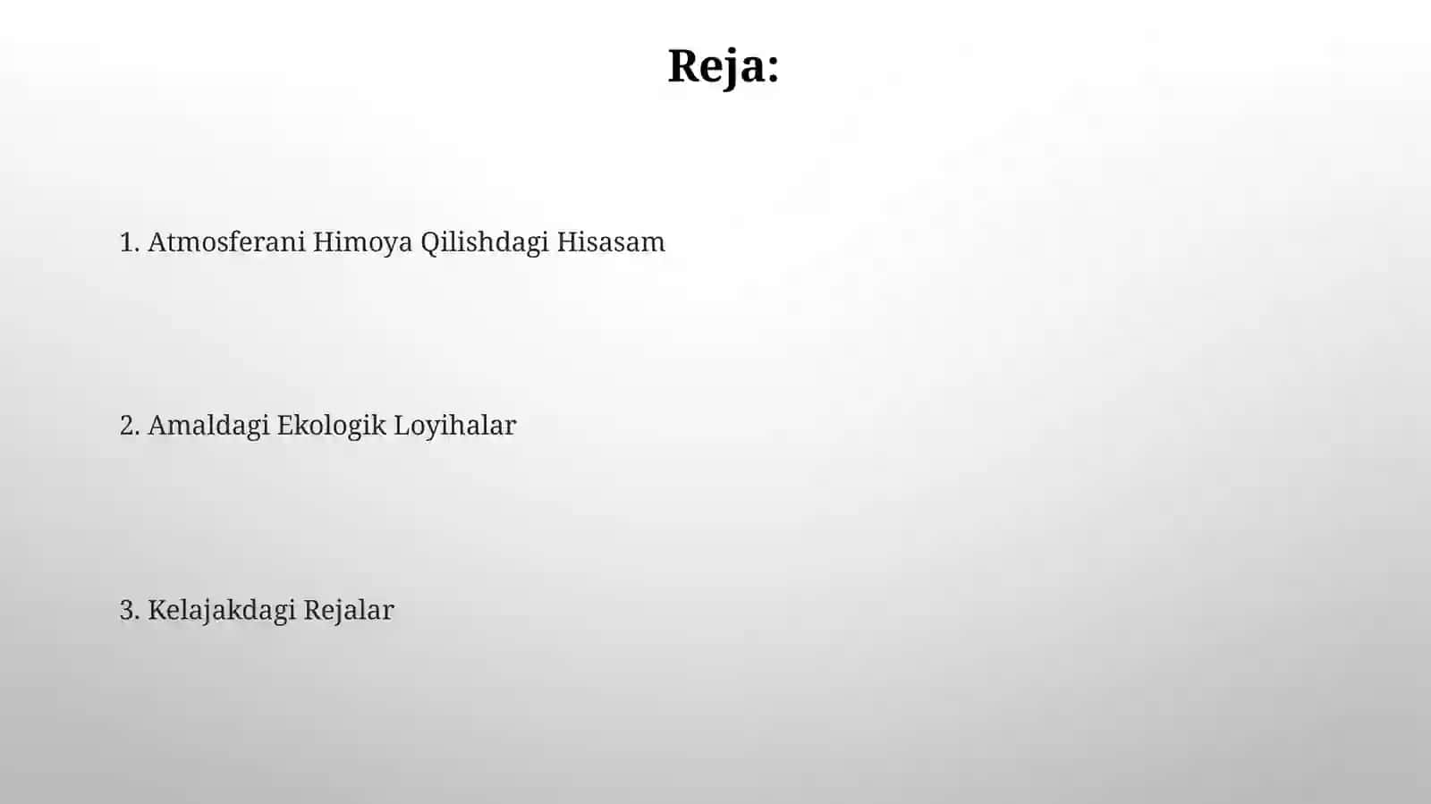 Atmosferani Himoya Qilishdagi Hisasam 2