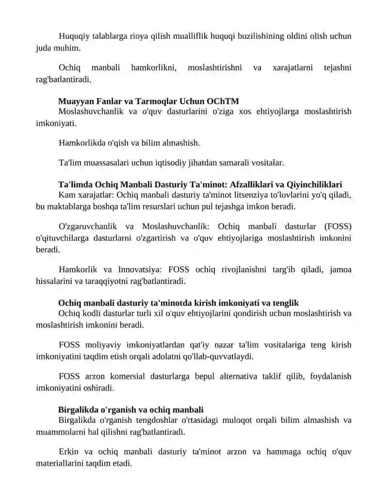 Ta'limda erkin va ochiq kodli dasturiy ta'minotlar 2