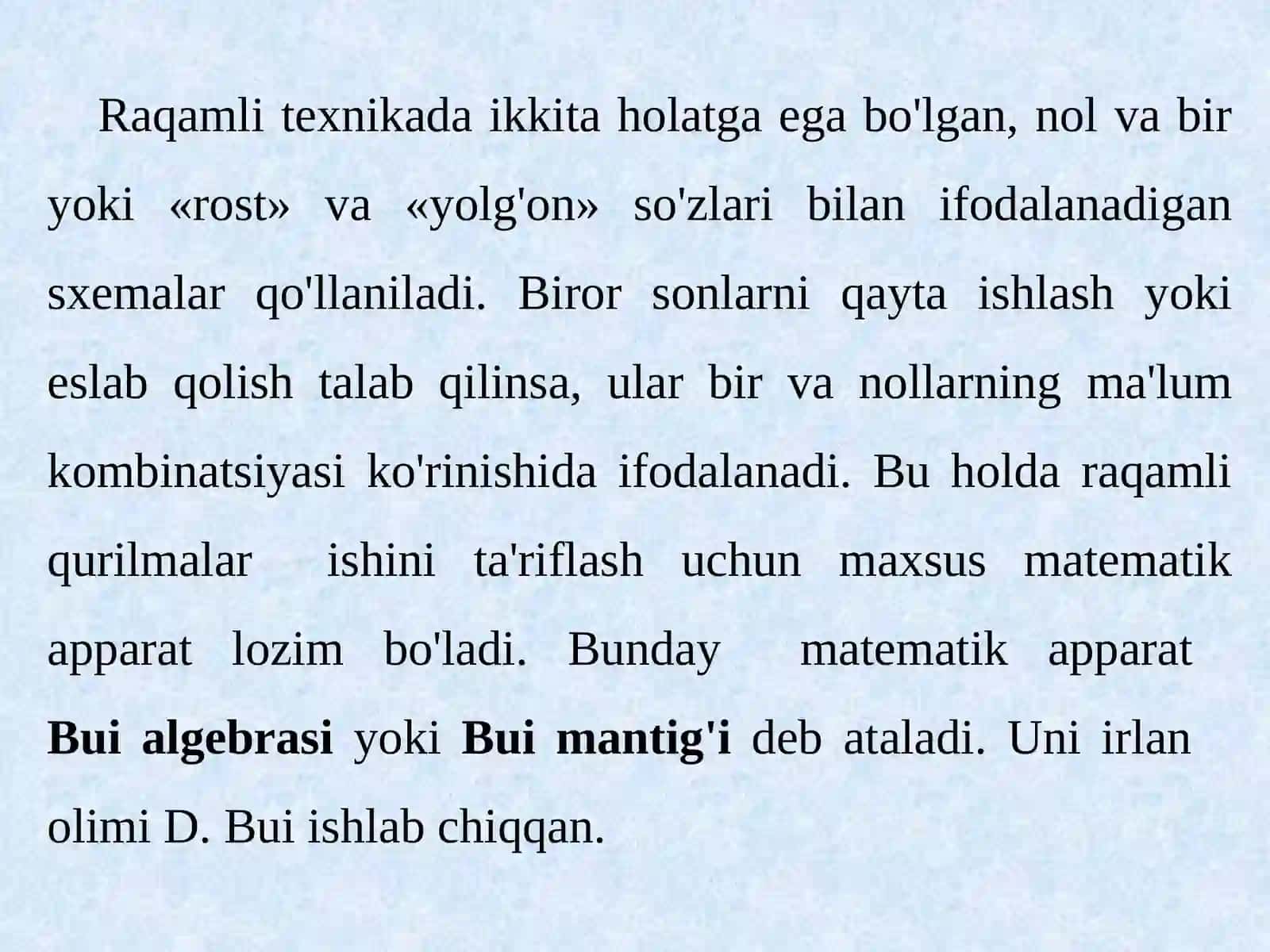 2-Ma’ruza.Mantiqiy algebraning asosiy qonunlari 2