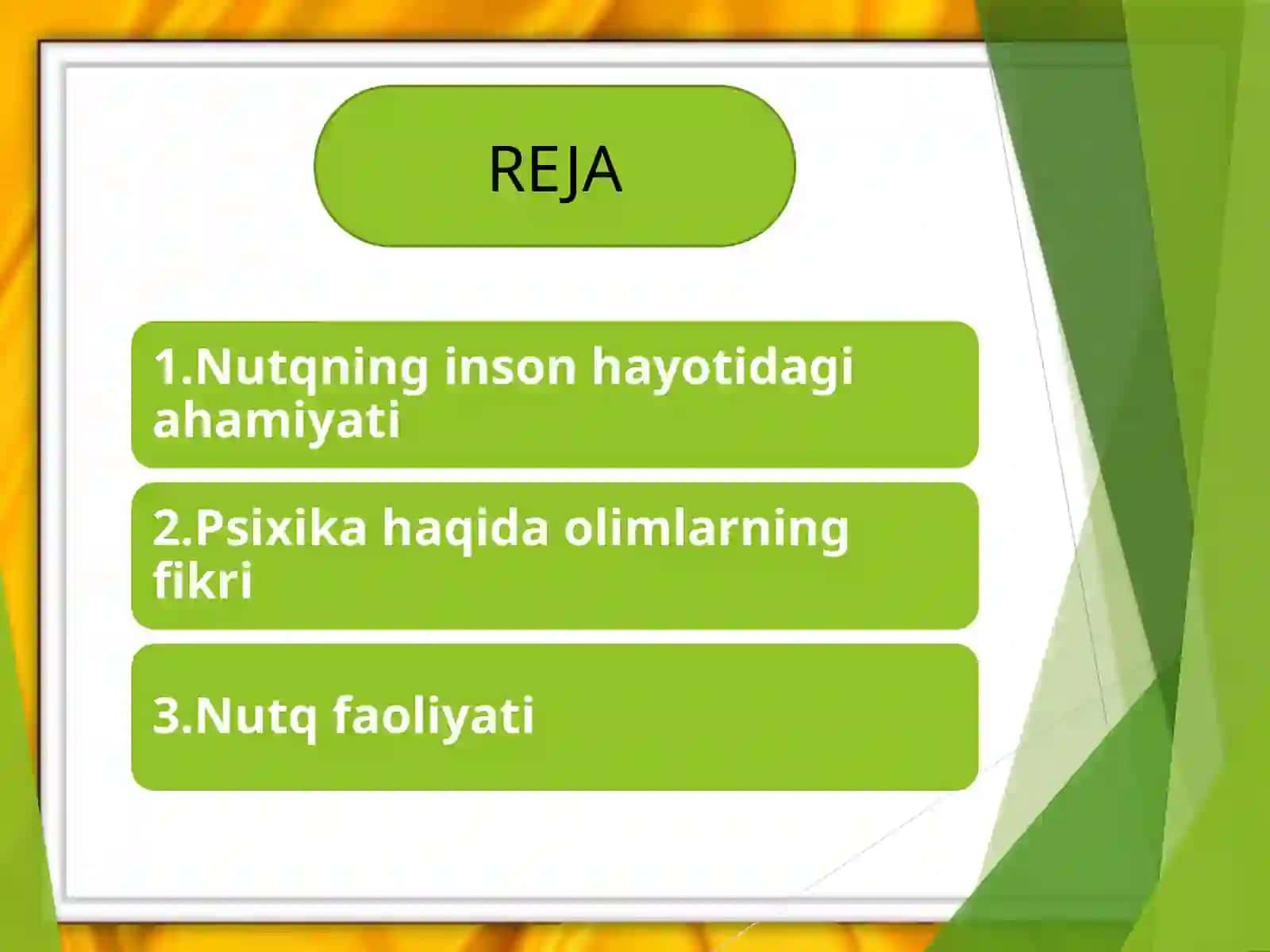 Psixik jarayonlarning vujudga kelishidan nutqning ahamiyati 2