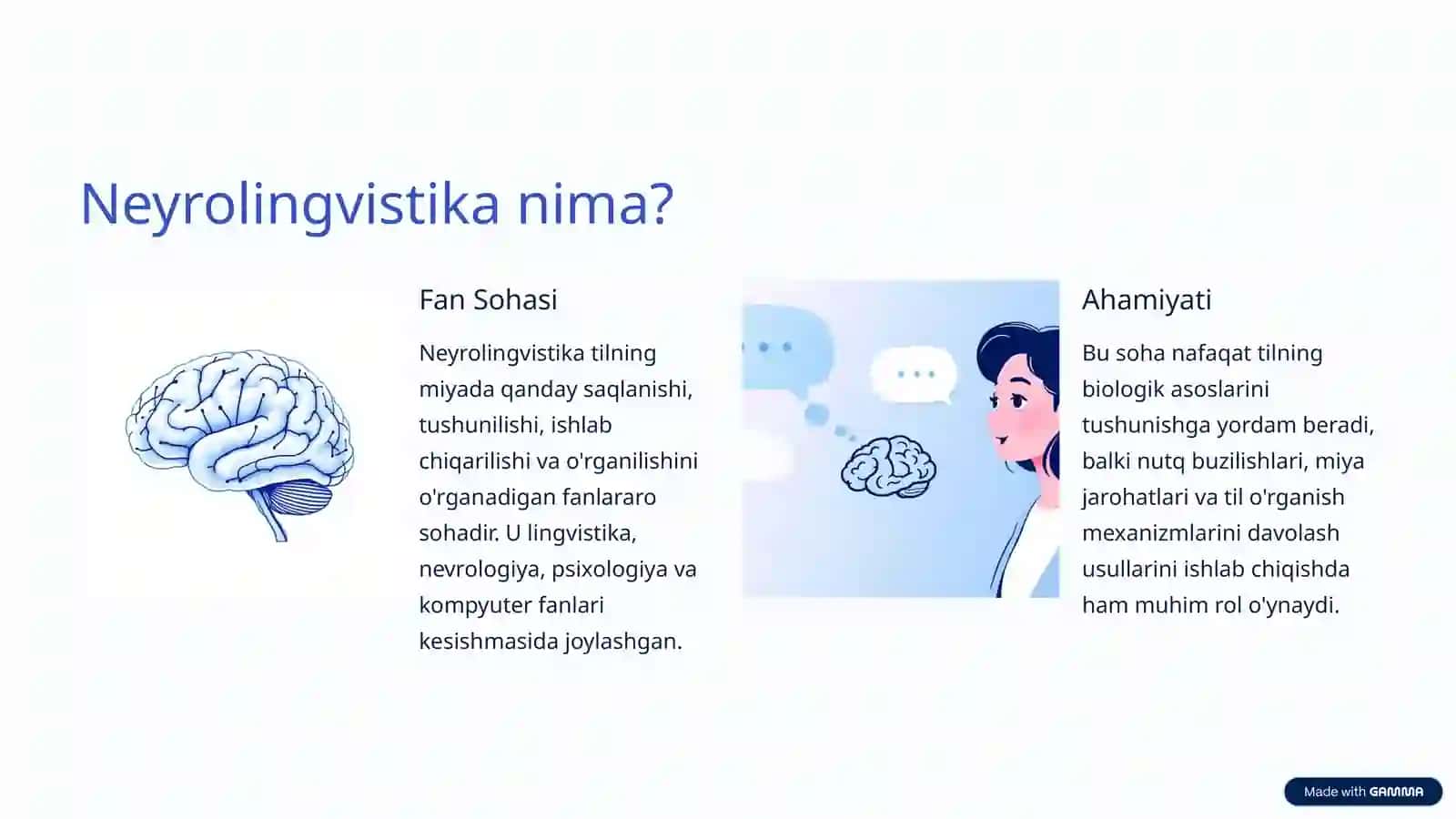 Neyrolingvistika: Til va Miya Aloqasi 2