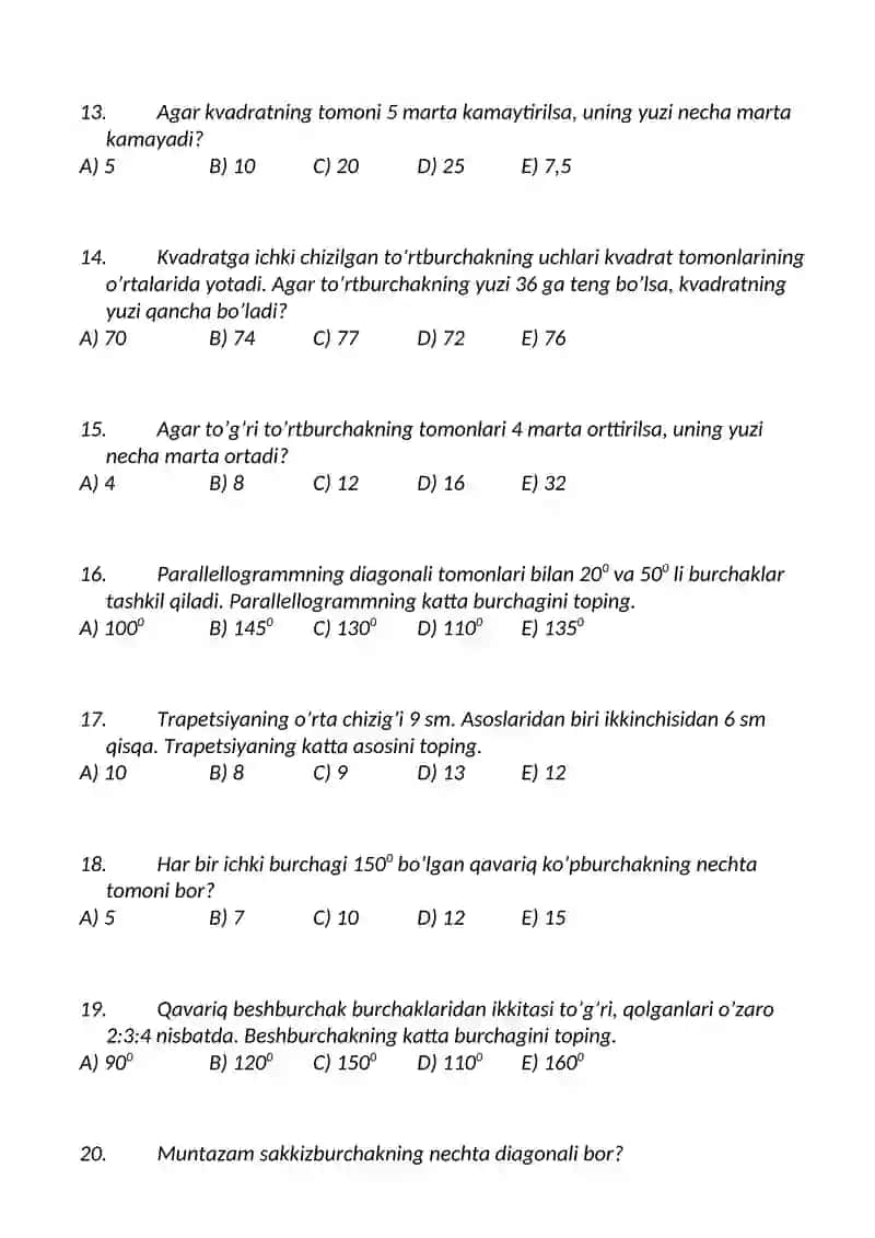 8- sinf Algebra I chorak 2