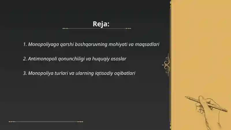 Monopoliyaga qarshi boshqaruv 2