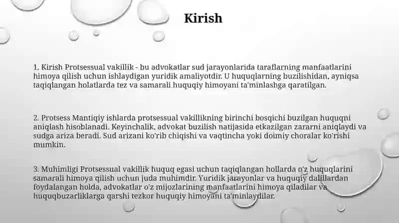Protsessual Vakillik Interdikt Tartibida Ish Yuritish 2