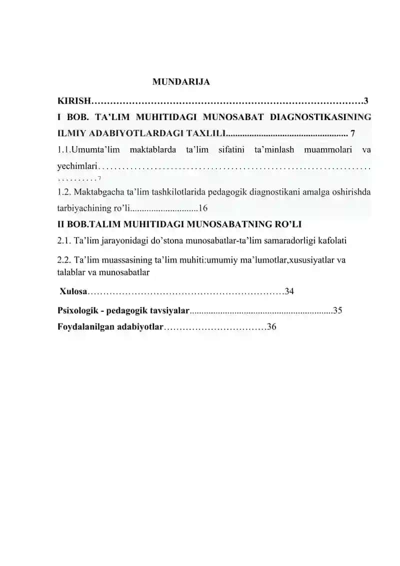 TA’LIM MUHITIDAGI MUNOSABAT DIAGNOSTIKASI 2