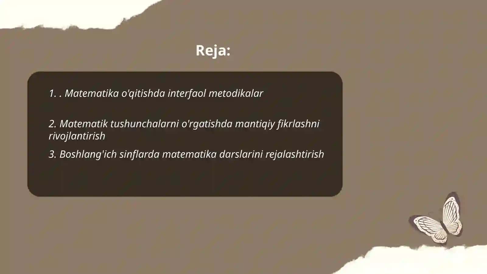 Matematika o'qitish metodikasi 2