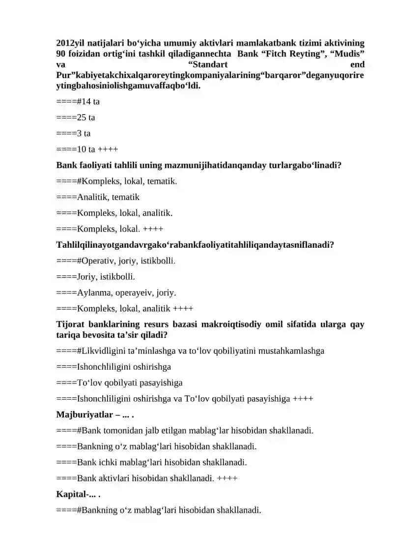 Bank hisobi,tahlil va audit 2