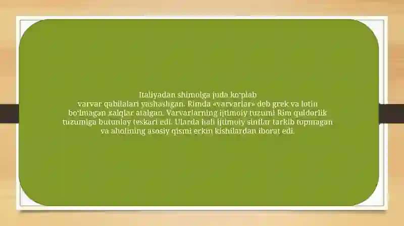 Varvar  qirolligining tashkil topishi 2