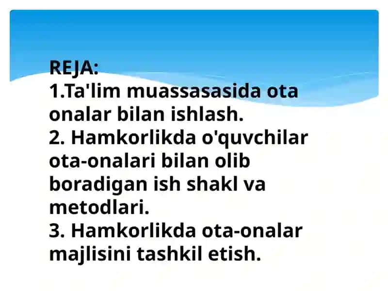 Ota-onalar bilan olib boriladigan ish shakl va metodlari 2