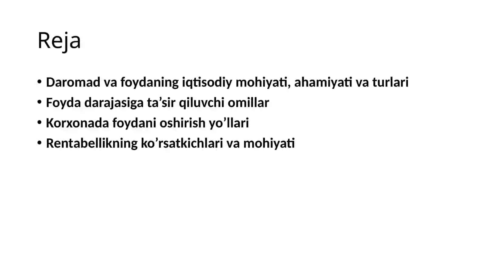 Korxona Nining Daromadi va Foydasi 2