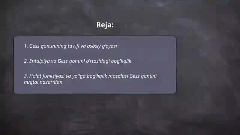 Gess qonuni va undan kelib chiqadigan xulosalar 2