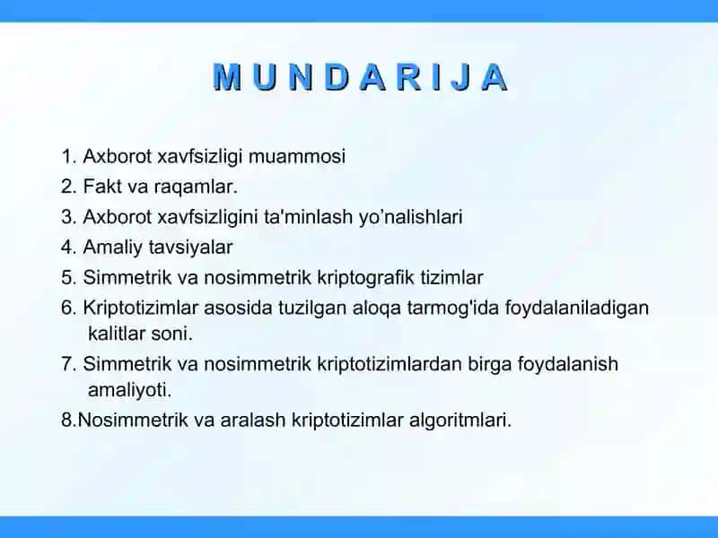 INTRANET VA INTERNETDA AXBOROT HIMOYASI 2