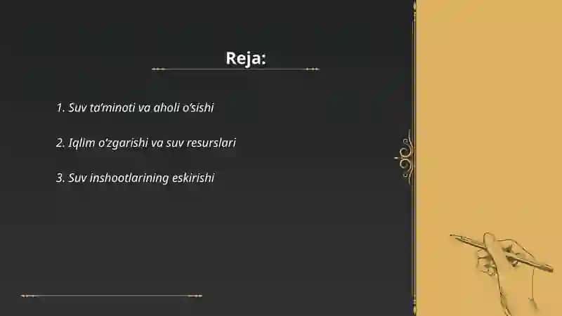 Suv resurslaring kamayishi va ifloslanishi 2