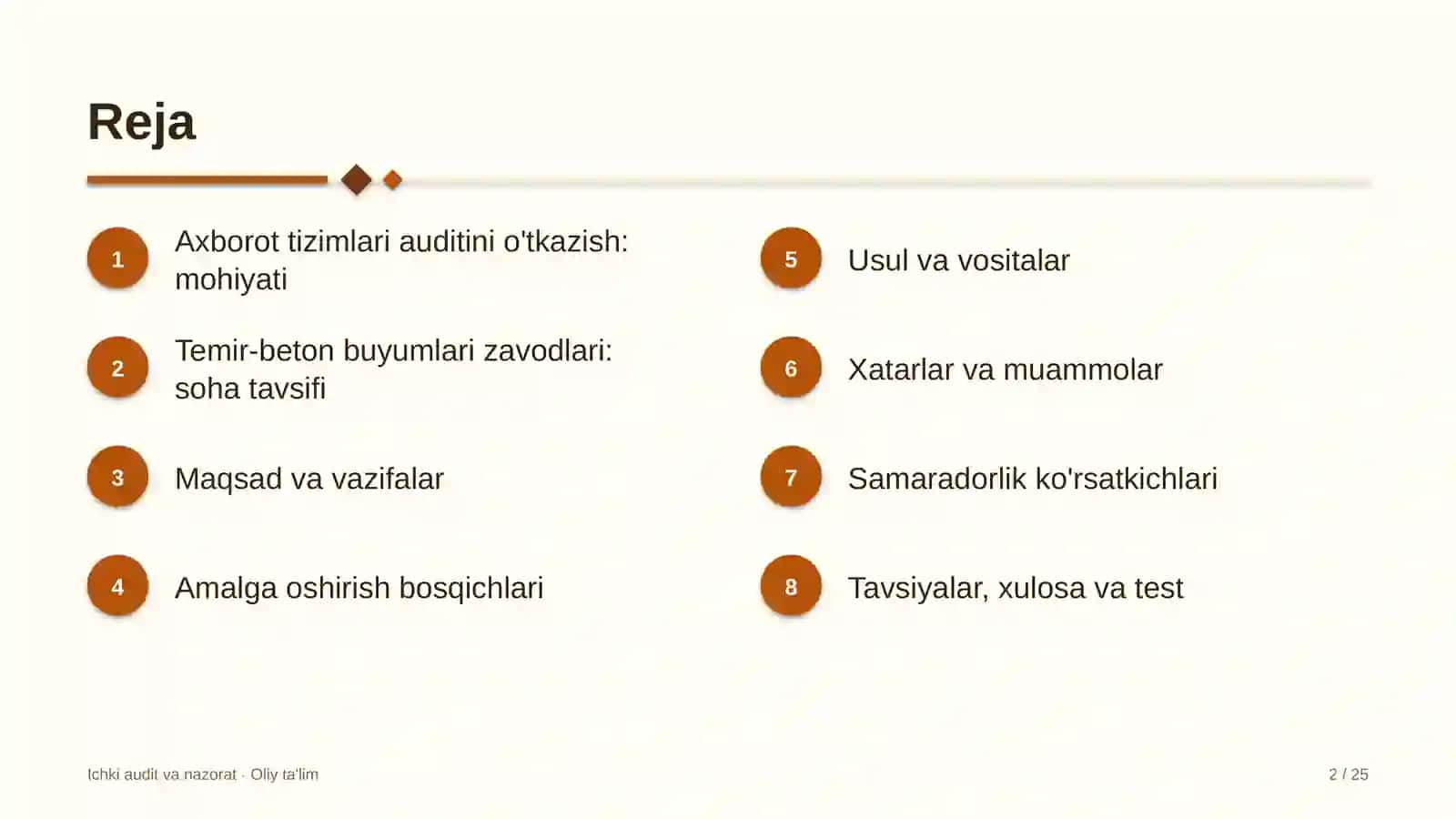 temir beton buyumlari zavodlarida axborot tizimlari auditini o'tkazish 9654 2