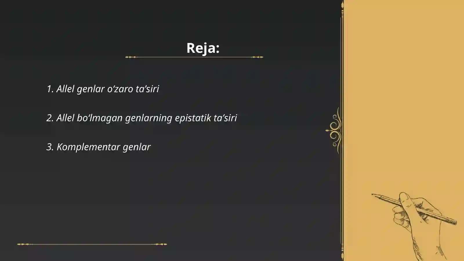 Allel va allel boʻlmagan genlarning oʻzaro taʼsirini tahlil qilish 2
