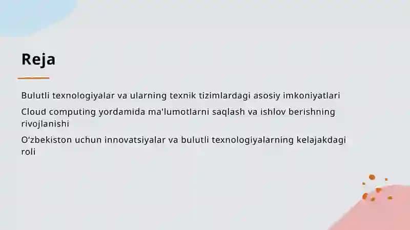 Bulutli texnologiyalar (Cloud computing) va ularning texnik tizimlardagi roli 2