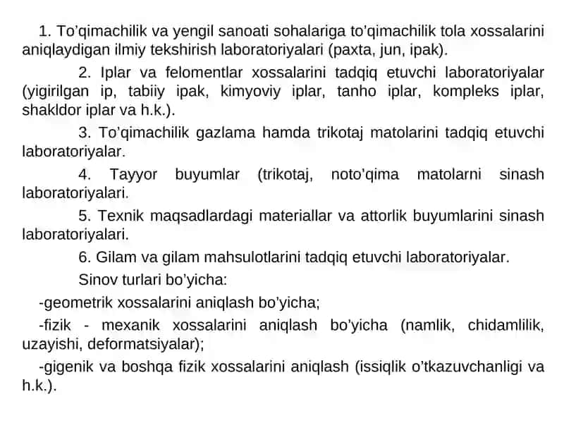 Ilmiy tekshirish laboratoriyalari va ularning vazifalari 2
