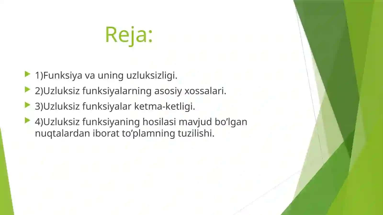 Uzluksiz funksiyalarning ketma-ketligi 2