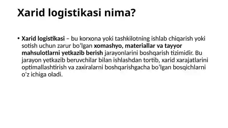 Xarid logistikasi 2