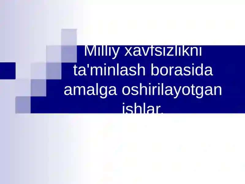 Milliy xavfsizlikni ta'minlash 2