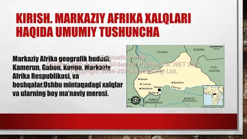 Markaziy Afrika xalqlari ma’naviy madaniyati 2